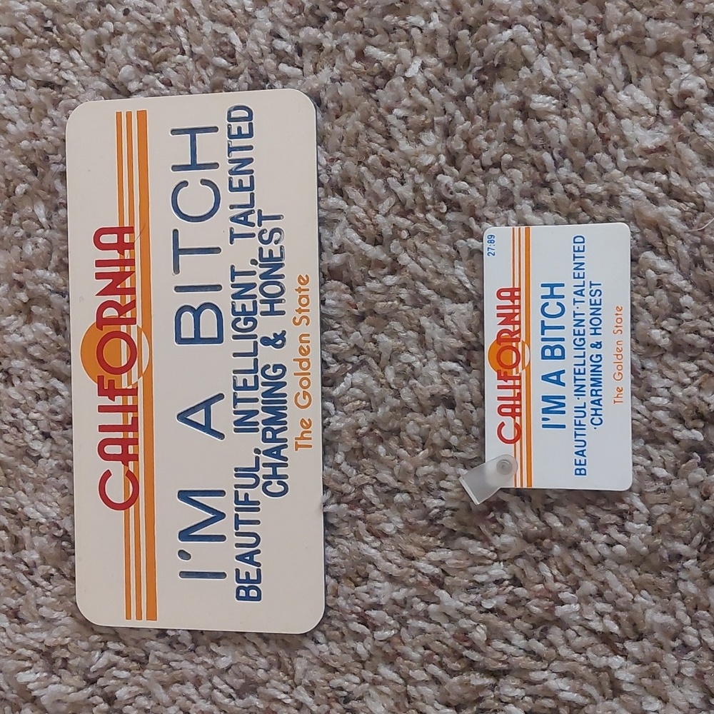 CA license plate & key ring joke set